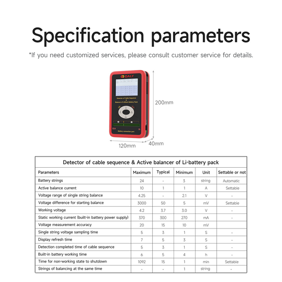 Daly BMS Lifepo4 Bms Equalizer Testing Machine 3S-24S With 10A Active Balancer