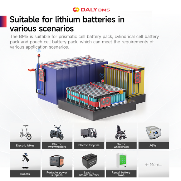 DALY Smart BMS 40A 60A  3S to 20S Protection Board with Bluetooth module and NTC UART & CAN/RS485 port for Lithium Battery Pack(LifePO4,Li-ion)