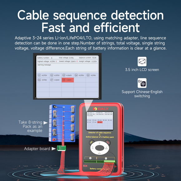 Daly BMS Lifepo4 Bms Equalizer Testing Machine 3S-24S With 10A Active Balancer